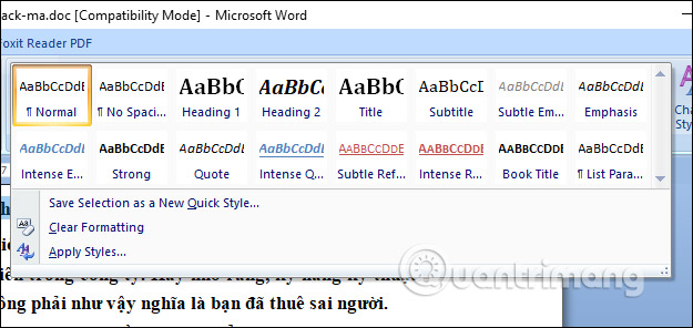 Picture 1 of MS Word - Lesson 7: How to Use Styles