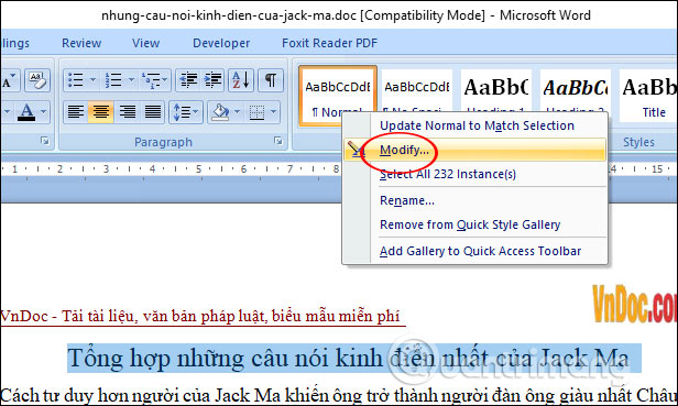 Picture 3 of MS Word - Lesson 7: How to Use Styles
