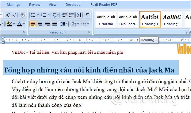 Picture 6 of MS Word - Lesson 7: How to Use Styles