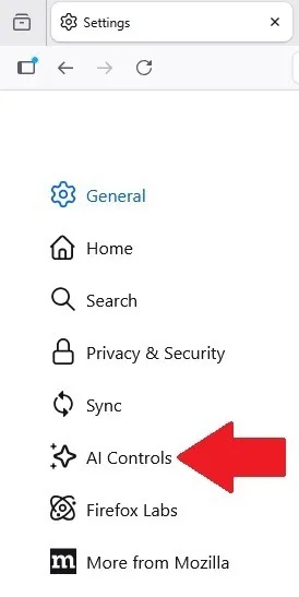 The new Firefox AI Controls allow users to disable all AI features. Picture 1