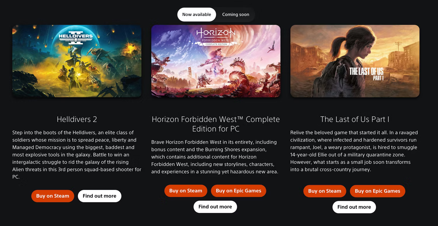 Note when buying Sony games on PC Picture 1