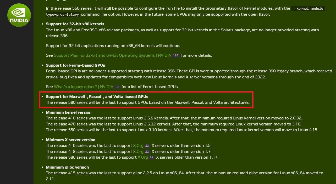 NVIDIA stops supporting driver updates for some GPU lines Picture 1