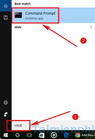 Picture 1 of Open Command Prompt with the default small size on Windows 10.
