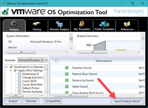 Picture 2 of Optimize Windows 10 using VMware OS Optimization Tool