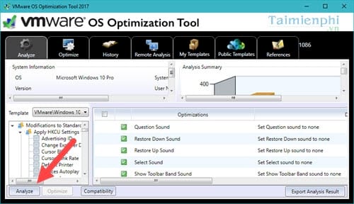 Picture 5 of Optimize Windows 10 using VMware OS Optimization Tool