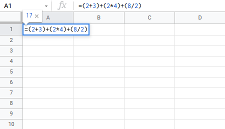 Parentheses in Google Sheets Picture 5