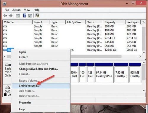 Picture 3 of Partitioning a hard drive in Windows 8, how to partition a hard drive in Windows 8.