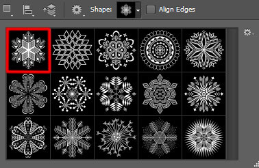 Photoshop CS6: Create a Christmas card with snowflakes on a red background. Picture 10