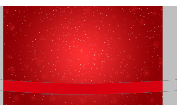 Photoshop CS6: Create a Christmas card with snowflakes on a red background. Picture 14