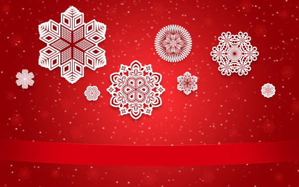 Photoshop CS6: Create a Christmas card with snowflakes on a red background. Picture 32