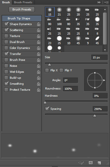 Photoshop CS6: Create a Christmas card with snowflakes on a red background. Picture 4