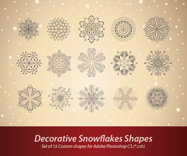 Photoshop CS6: Create a Christmas card with snowflakes on a red background. Picture 9