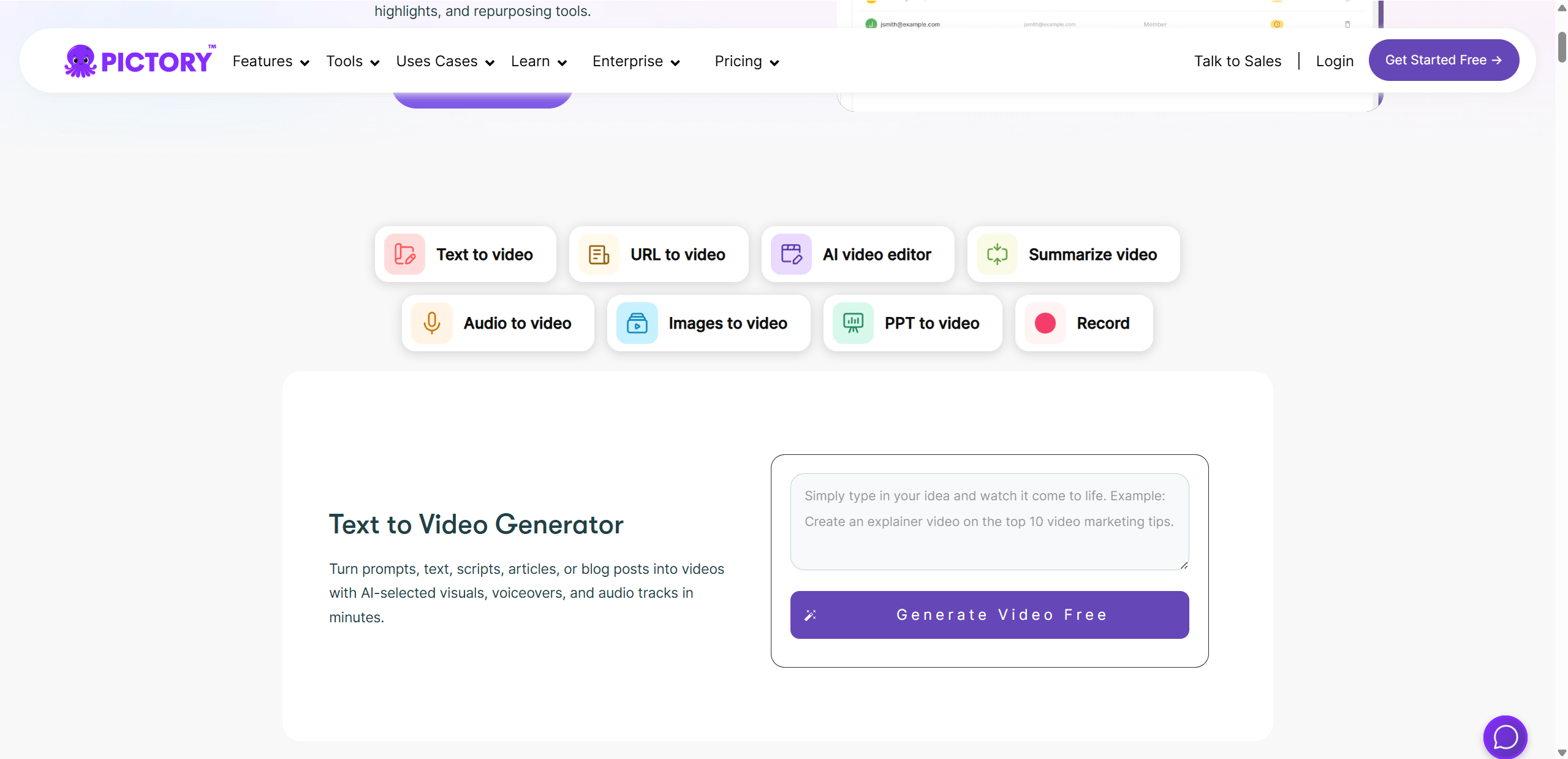 Pictory AI - Transform text into engaging videos in minutes Picture 2