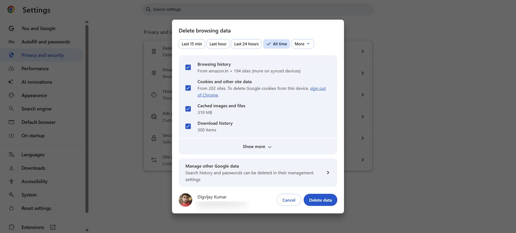 Turn off this hidden panel to stop Chrome from tracking your browsing activity! Picture 1