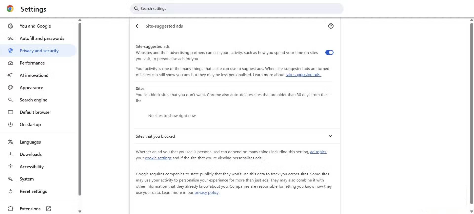Turn off this hidden panel to stop Chrome from tracking your browsing activity! Picture 2