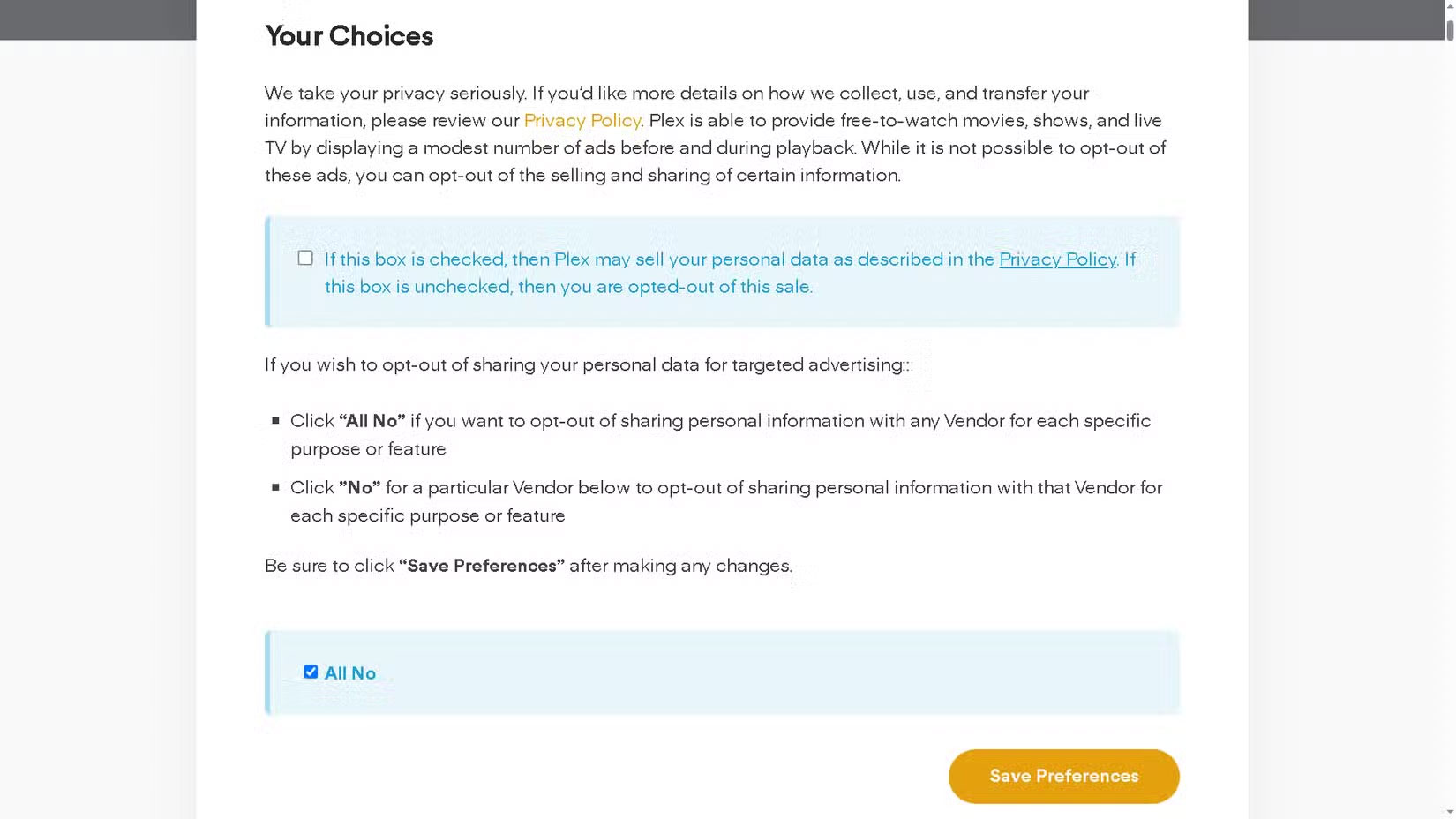 Plex settings to enable for enhanced privacy Picture 3