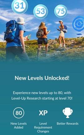 Pokémon Go Level Requirements and Level 80 Rewards Picture 2