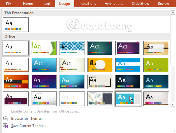 PowerPoint 2016: Apply themes in PowerPoint Picture 6