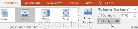 PowerPoint 2016: Apply transition effects Picture 7