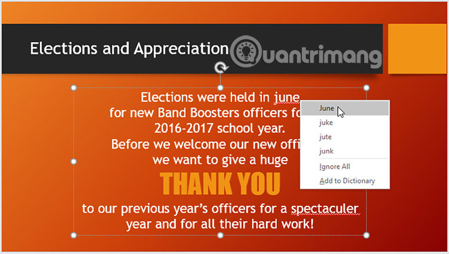PowerPoint 2016: Check spelling and grammar Picture 5