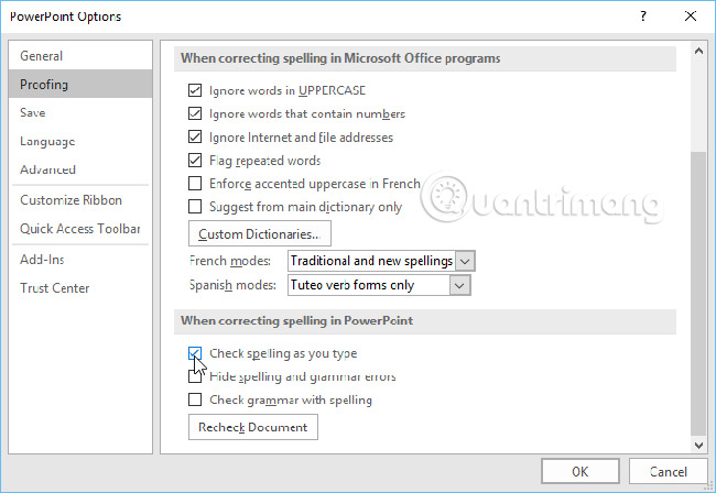 PowerPoint 2016: Check spelling and grammar Picture 8