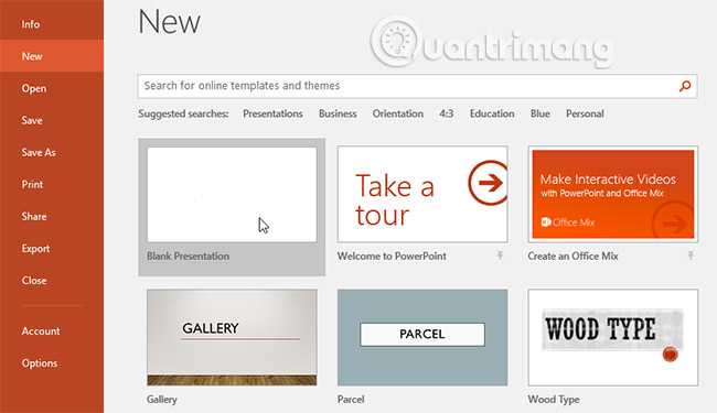 PowerPoint 2016: Create and open a presentation Picture 2