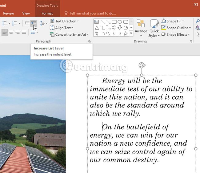 PowerPoint 2016: How to align margins and line spacing Picture 2