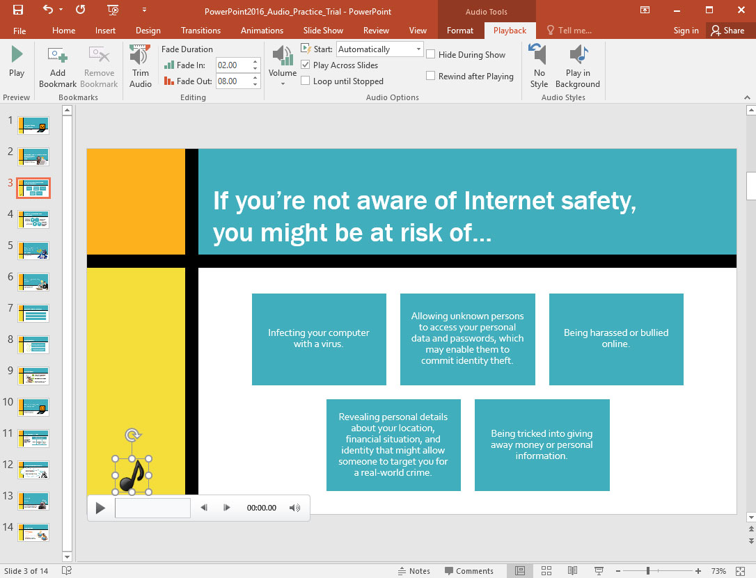 PowerPoint 2016: How to insert sound into PowerPoint Picture 25