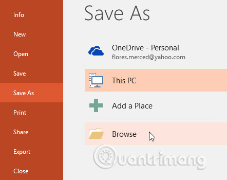 PowerPoint 2016: How to save a presentation Picture 2