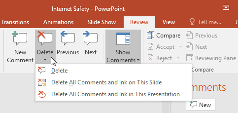 Picture 11 of PowerPoint 2016: Reviewing your presentation