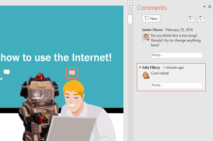 Picture 4 of PowerPoint 2016: Reviewing your presentation