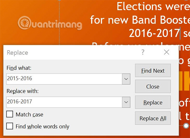 Picture 7 of PowerPoint 2016: Using the Find & Replace Feature