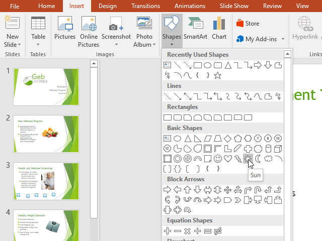 PowerPoint 2019 (Part 16): Shapes Picture 1