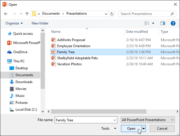 PowerPoint 2019 (Part 2): Creating and Opening Presentations Picture 8
