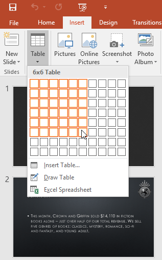 PowerPoint 2019 (Part 21): Tables Picture 1