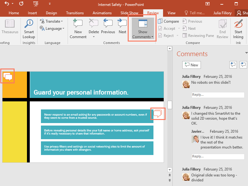 PowerPoint 2019 (Part 25): Evaluating Your Presentation Picture 5