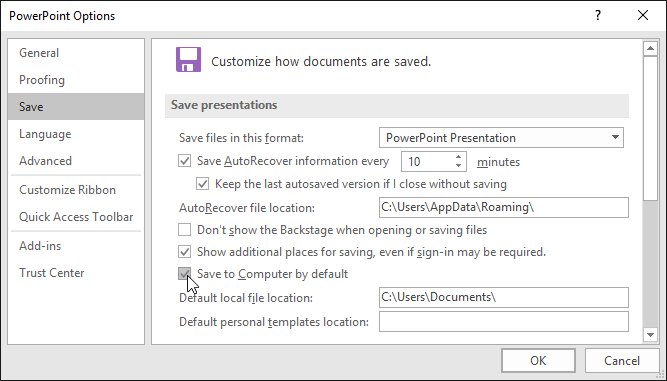 PowerPoint 2019 (Part 3): Saving your presentation Picture 7
