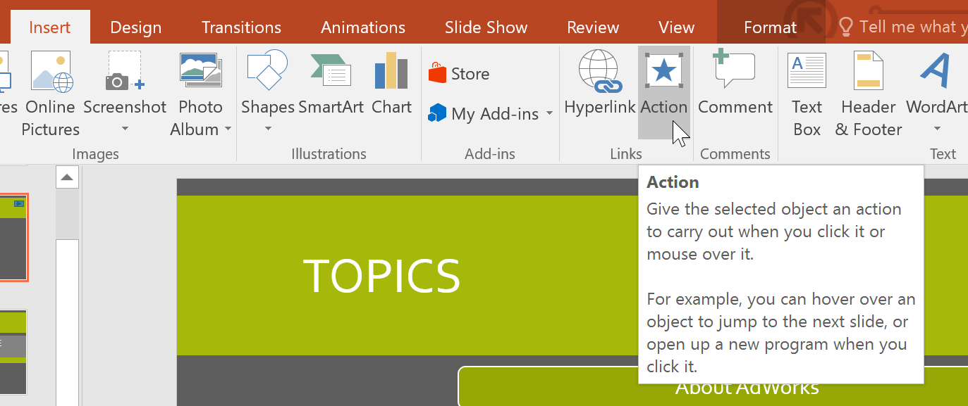 PowerPoint 2019 (Part 30): Action Buttons Picture 10