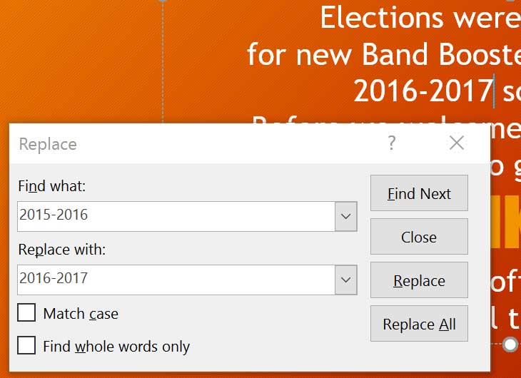 PowerPoint 2019 (Part 9): Using Find & Replace Picture 7