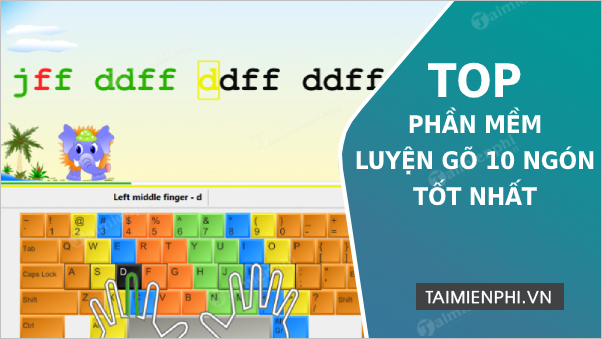 Picture 1 of Practice typing with 10 fingers, effective 10-finger typing practice software.
