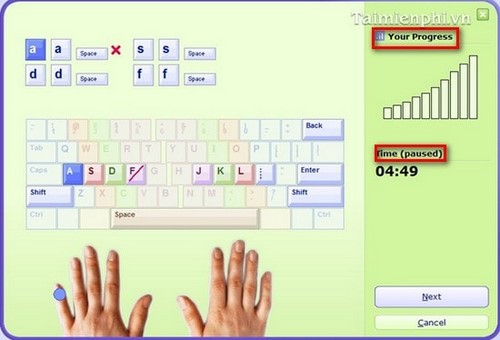 Picture 10 of Practice typing with 10 fingers, effective 10-finger typing practice software.
