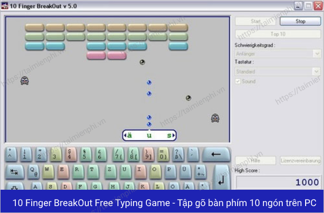 Picture 3 of Practice typing with 10 fingers, effective 10-finger typing practice software.