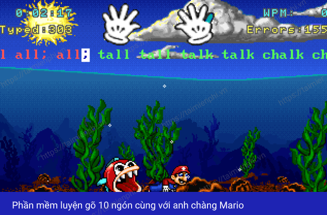 Picture 4 of Practice typing with 10 fingers, effective 10-finger typing practice software.