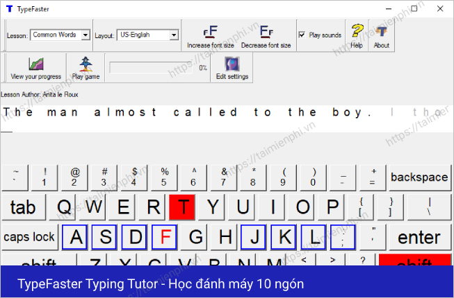 Picture 5 of Practice typing with 10 fingers, effective 10-finger typing practice software.