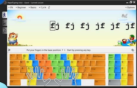 Picture 2 of Practice typing with 10 fingers using Portable RapidTyping, improve your typing speed.