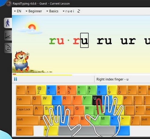 Picture 6 of Practice typing with 10 fingers using Portable RapidTyping, improve your typing speed.