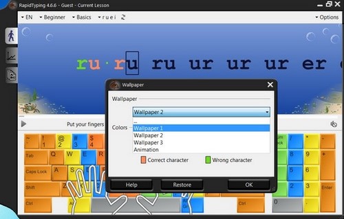 Picture 7 of Practice typing with 10 fingers using Portable RapidTyping, improve your typing speed.