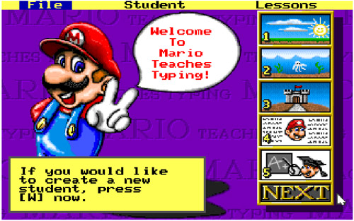 Practice typing with 10 fingers with Mario Teaches Typing online, an extremely attractive typing practice game Picture 3
