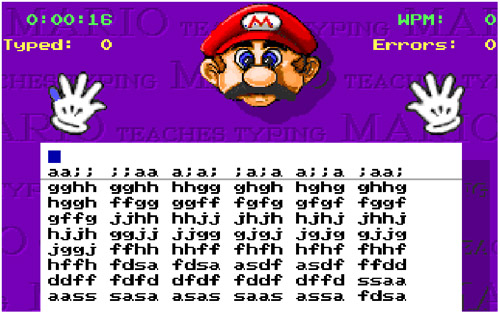 Practice typing with 10 fingers with Mario Teaches Typing online, an extremely attractive typing practice game Picture 7