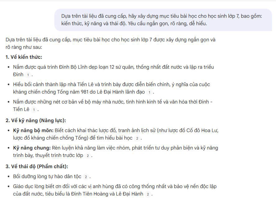 Prompt template for building lesson objectives in NotebookLM Picture 1